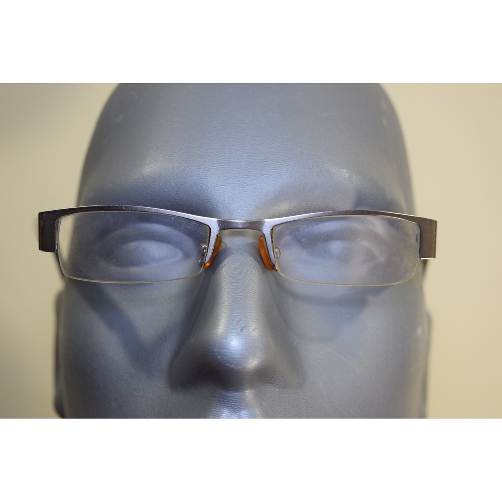Rare Agame Agape 1001 Brushed Metal Half Rim Eyeglasses Japan Made - Picture 2 of 15